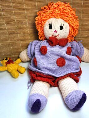Poly Dolly LLC 1999 Knit Doll 19" Quality Knitted Collectible Teddy Bear